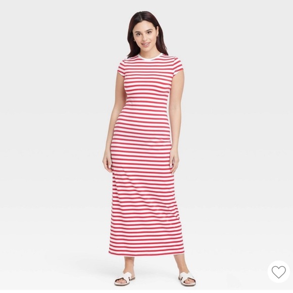 a new day Red and White Striped Maxi Dress - Picture 1 of 6
